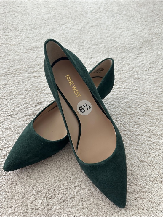 Nine West Shoes - Nine West Dark Green Pointed Toe Flats